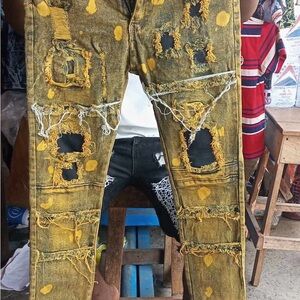a new day Tan Skinny Jeans with Artistic Distressing